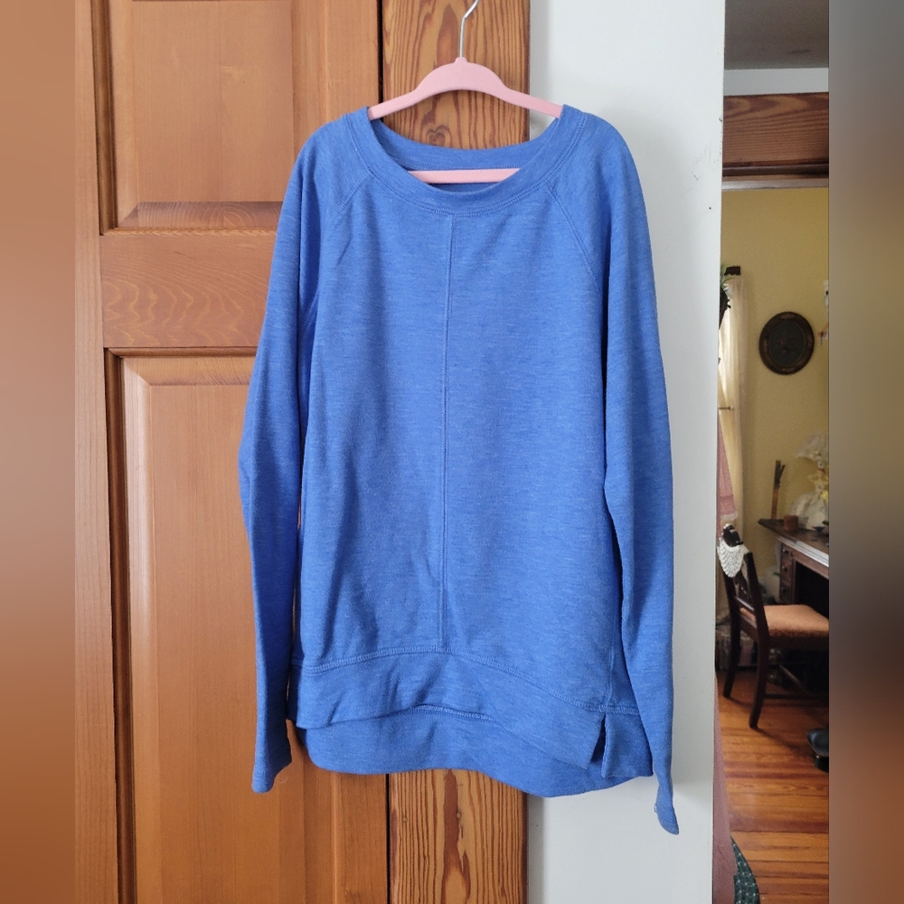 Girls Danskin Now Blue Crew Neck Top W Thumbholes M 7-8